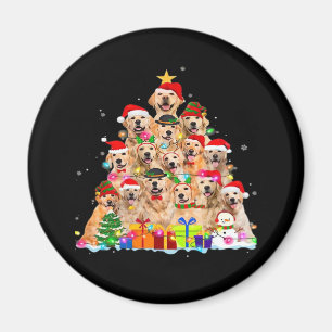 Christmas Pajama Golden Retriever Tree Xmas Gift D Magnet