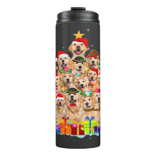 Christmas Pajama Golden Retriever Tree Xmas Gift D Thermal Tumbler