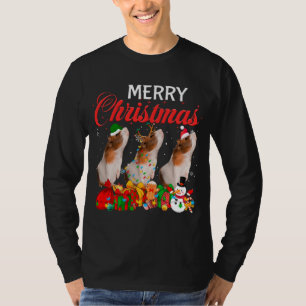 Christmas Pajama Guinea pig Lover Xmas Tree Lights T-Shirt