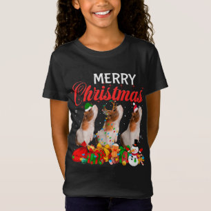 Christmas Pajama Guinea pig Lover Xmas Tree Lights T-Shirt