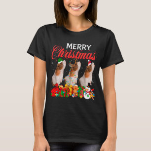 Christmas Pajama Guinea pig Lover Xmas Tree Lights T-Shirt