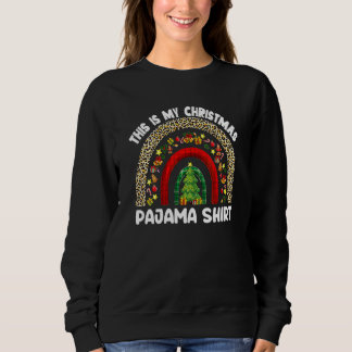 Christmas Pajama Leopard Rainbow Pyjamas Xmas Men  Sweatshirt