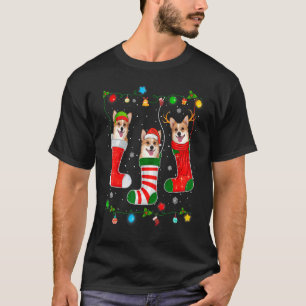 Christmas Pajama Lights Corgi Dog Puppy T-Shirt