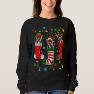 Christmas Pajama Lights Pitbull Dog Puppy Lover Sweatshirt