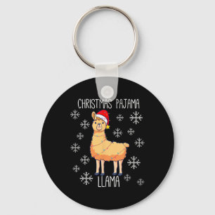 Christmas Pajama Llama  Key Ring