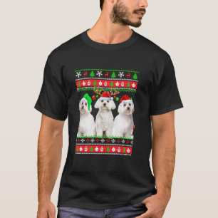 Christmas Pajama Maltese Tree Xmas Ugly Christmas  T-Shirt