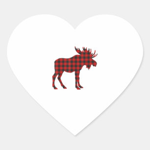 Christmas Pajama Moose Tee Animal Pyjamas Xmas Gif Heart Sticker