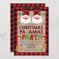 Christmas Pajama Party Invitation Holiday Pyjamas