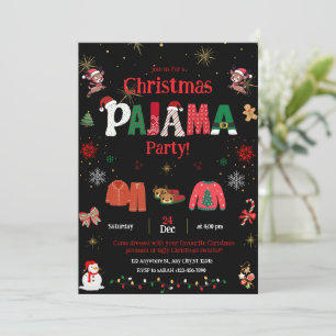 christmas pajama Party Invite for kids 