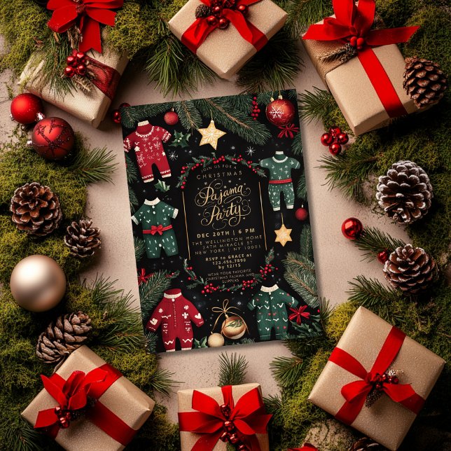 Christmas Pajama Party Kids Pajama Party Invitation (Creator Uploaded)
