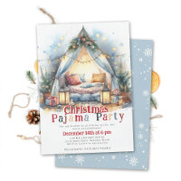 Christmas Pajama Party Tent Pillow Twinkle Lights