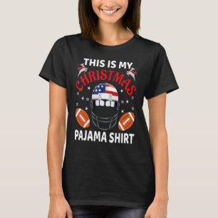 Christmas Pajama Santa Hat American USA sports foo T-Shirt