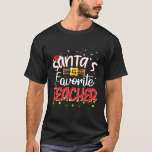 Christmas Pajama Santa's Favourite Teacher Santa T T-Shirt