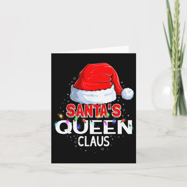 Christmas Pajama Santa's Queen Claus Matching  Card (Front)
