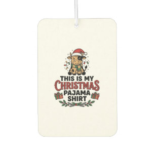 Christmas Pajama Shirt Cute Cow Holiday Design_1 Car Air Freshener