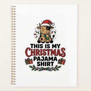 Christmas Pajama Shirt Cute Cow Holiday Design_1 Planner