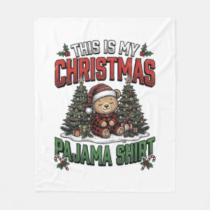 Christmas Pajama Shirt Cute Vintage Holiday Tee_1 Fleece Blanket