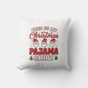 Christmas Pajama Shirt Gnome Holiday Design Cushion