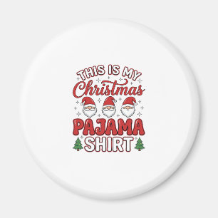 Christmas Pajama Shirt Gnome Holiday Design Magnet