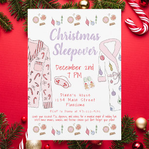 Christmas Pajama Sleepover Party Holiday  Invitation