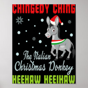 Christmas Pajamas Italian Xmas Men Women T Shirt  Poster