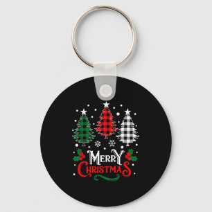 Christmas Pajamas Women Girls Merry Christmas Tree Key Ring