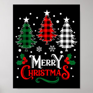 Christmas Pajamas Women Girls Merry Christmas Tree Poster
