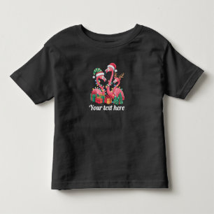 Christmas Palm Flamingo Personalised Xmas Lights  Toddler T-Shirt