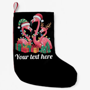 Christmas Palm Flamingo Personalized Xmas Lights Small Christmas Stocking