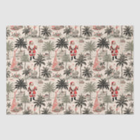 Christmas Palm Tree and Santa Tropical Retro 