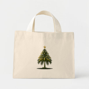 Christmas Palm Tree, Beach Aloha Christmas Mini Tote Bag
