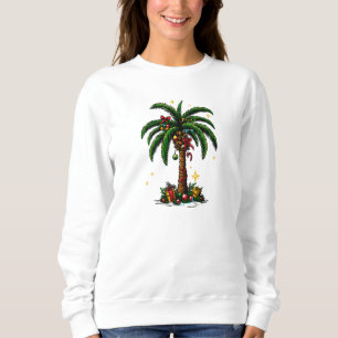 Christmas Palm Tree, Beach Aloha Christmas Sweatshirt