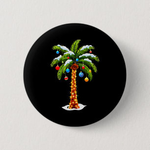 Christmas Palm Tree Hawaiian Trocal Xmas  6 Cm Round Badge
