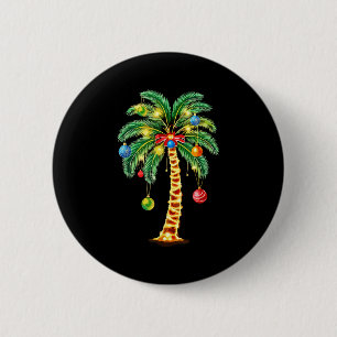 Christmas Palm Tree Hawaiian Xmas  6 Cm Round Badge