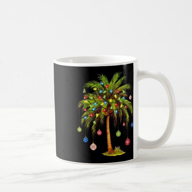 Christmas Palm Tree Light Hawaiian Tropical Xmas 1 Coffee Mug (Right)
