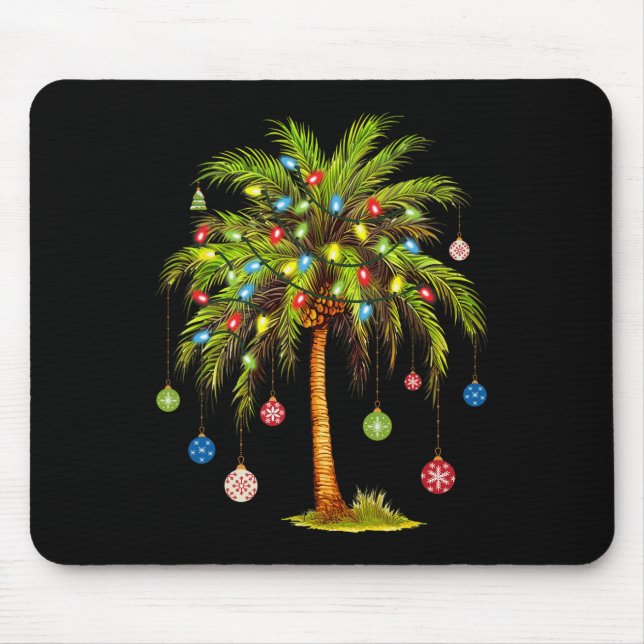 Christmas Palm Tree Light Hawaiian Tropical Xmas 1 Mouse Pad (Front)