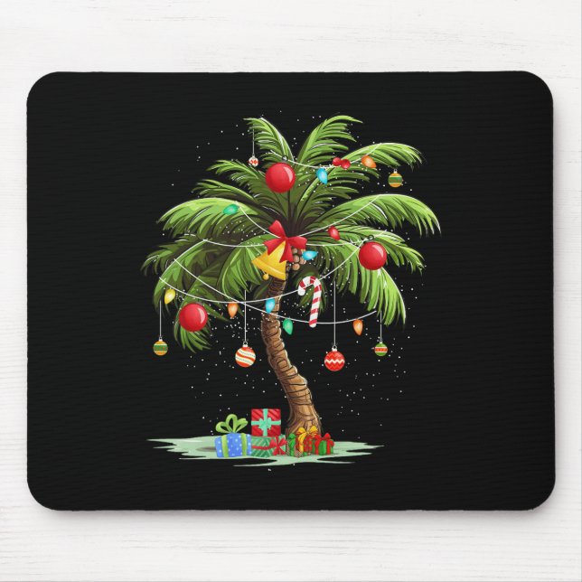 Christmas Palm Tree Light Hawaiian Tropical Xmas 3 Mouse Pad (Front)