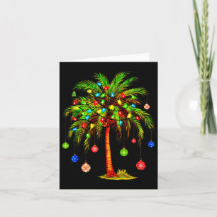 Christmas Palm Tree Light Hawaiian Tropical Xmas Card