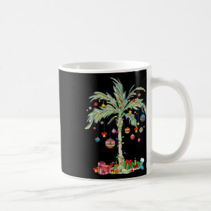 Christmas Palm Tree Light Hawaiian Tropical Xmas Coffee Mug