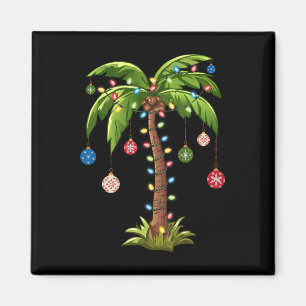 Christmas Palm Tree Light Hawaiian Tropical Xmas Magnet