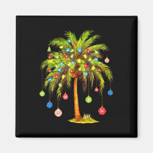Christmas Palm Tree Light Hawaiian Tropical Xmas  Magnet