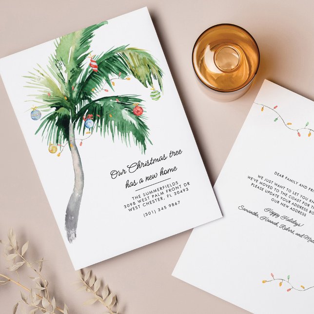 Christmas Palm Tree Moving Announcement (Christmas Holidays Moving Announcement)