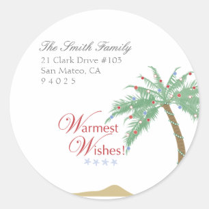 Christmas Palm Tree Return Address Labels