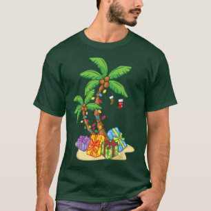 Christmas Palm Tree Tropical Xmas Coconut Lights F T-Shirt