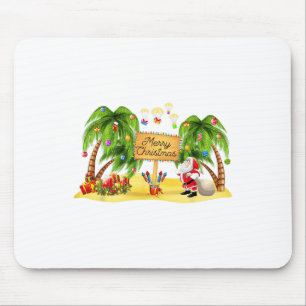 Christmas Palm Tree Tropical Xmas Coconut Lights P Mouse Pad