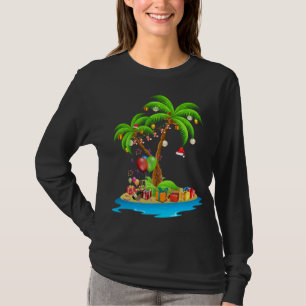 Christmas Palm Tree Tropical Xmas Coconut Lights P T-Shirt