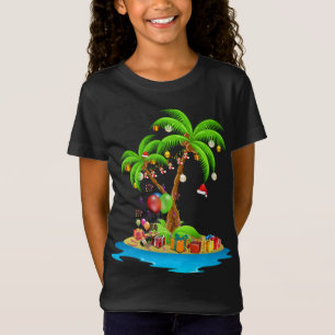 Christmas Palm Tree Tropical Xmas Coconut Lights P T-Shirt