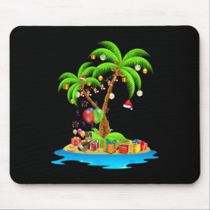 Christmas Palm Tree Tropical Xmas Coconut Matching Mouse Pad