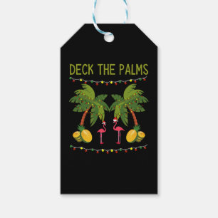 Christmas Palm Tree With Holiday Lights and Gift Tags