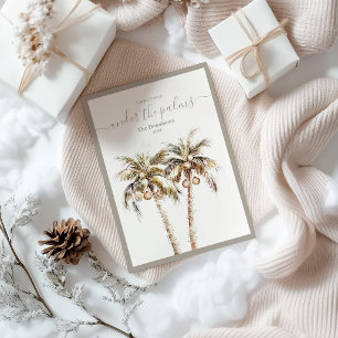 Christmas Palm Trees Coastal Holiday Card